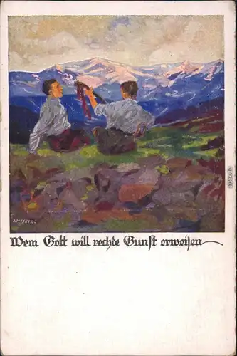 Ansichtskarte Deutschland Künstlerkarte Deutsche Turnerschaft Wem Gott 1934 