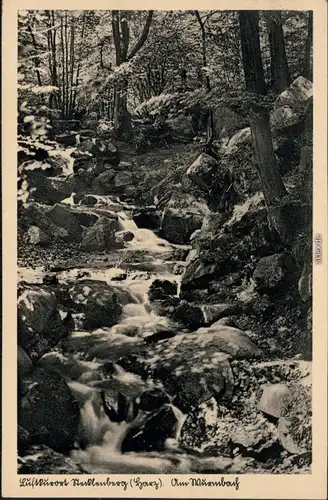 Ansichtskarte Thale (Harz) Bachlauf im Wald 19401940
