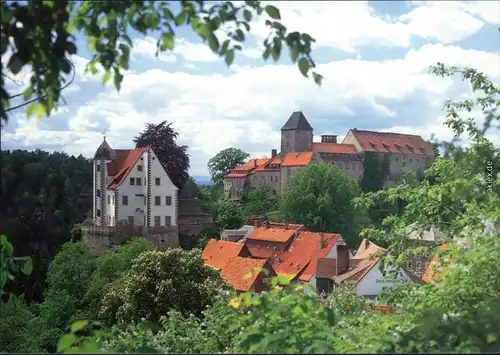 Ansichtskarte Hohnstein (Sächs. Schweiz) Blick auf die Stadt und Schloss 2000