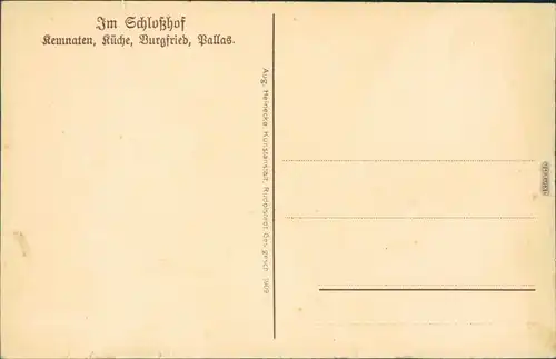 Künstlerkarte Rudolstadt Im Schloßhof der Heidecksburg 1909