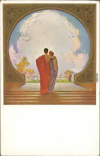  Künstlerkarte: Gemälde v. L. Fahrenkrog "Das goldene Tor" 1914