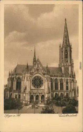 Ansichtskarte Speyer Gedächtniskirche 1928