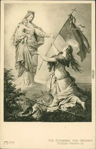  Künstlerkarte: Gemälde "Die Jungfrau von Orleons" - Schiller-Galerie 1918