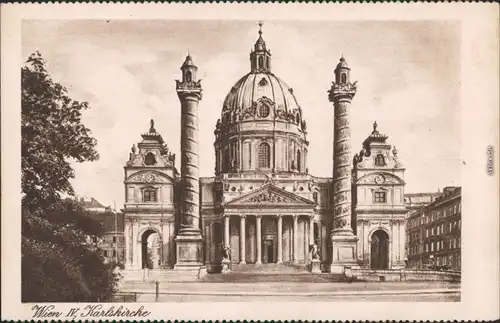 Ansichtskarte Wien Karlskirche 1929