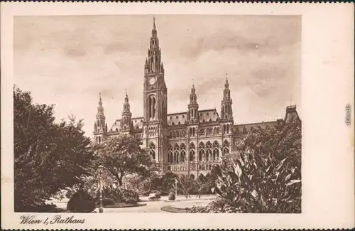 Ansichtskarte Wien Wiener Rathaus 1929