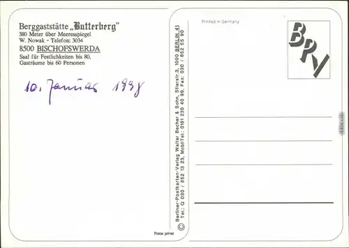 Ansichtskarte Bischofswerda Berggasthaus Butterberg 1998