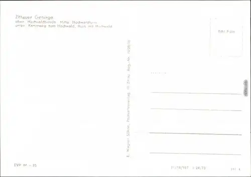 Ansichtskarte Oybin Hochwald/Hvozd mit Hochwaldbaude, Kammweg, Hain 1973