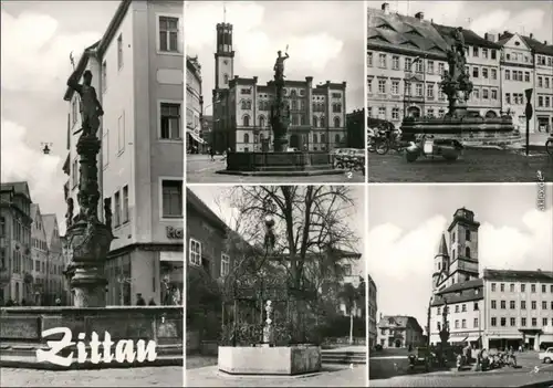 Zittau Neptunbrunnen, Rathaus, Herkulesbrunnen, Grüner Born, Johanniskirche 1974