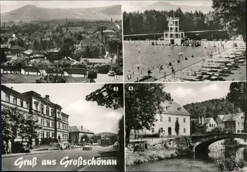 Großschönau (Sachsen)  Waldstrandbad mit Sprungturm, Pestalozzischule 1974
