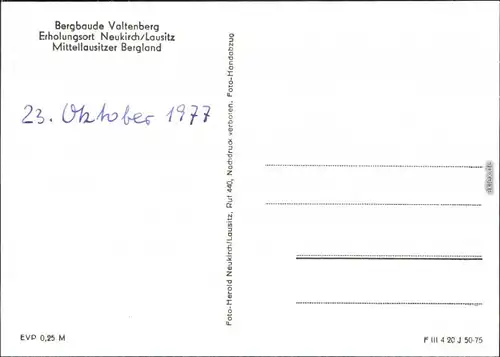 Neukirch (Lausitz) Oberneukirch | Wjazońca Valtenberg-Gasthaus 1977