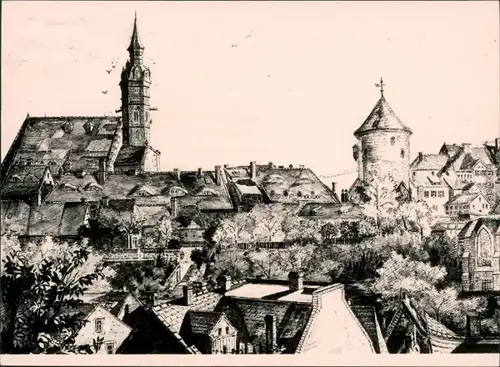 Ansichtskarte Bautzen Budyšin Künstlerkarte - Dom St. Petrikirche 1965