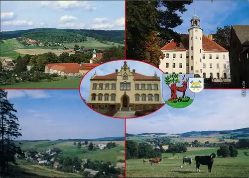 Neustadt (Sachsen) OT Langburkersdorf u. Rugiswalde - Panorama, Weide, Rathaus 1995