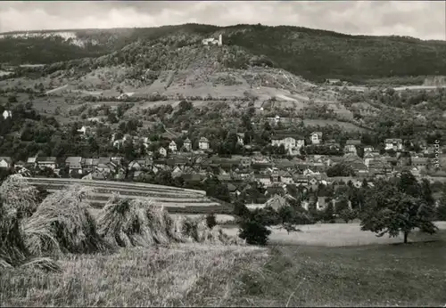 Bad Blankenburg Blick auf die Stadt und zur Burgruine Greifenstein 1969