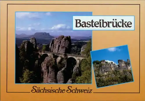 Ansichtskarte Rathen Basteibrücke 1995