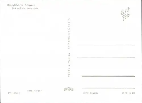 Ansichtskarte Brand (Sächsische Schweiz) Hafersäcke 1974
