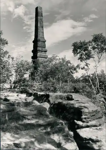 Ansichtskarte Porschdorf-Bad Schandau Wettinsäule auf Fels Lilienstein 1975