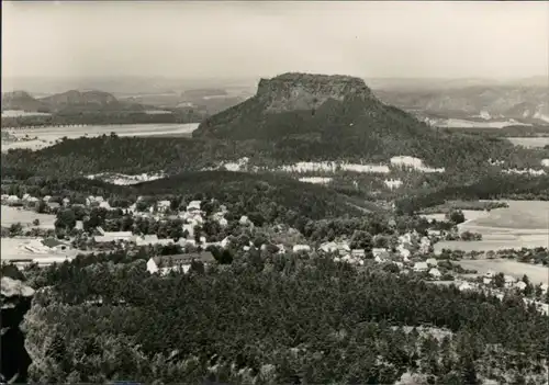 Gohrisch (Sächs. Schweiz) Blick auf den Ort mit Lilienstein 1968