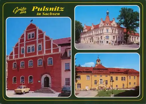 Ansichtskarte Pulsnitz Połčnica Gaststätte, Fachwerkhaus, Schloss 1994