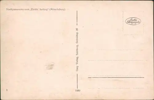 Ansichtskarte Salzburg Blick auf die Stadt 1929