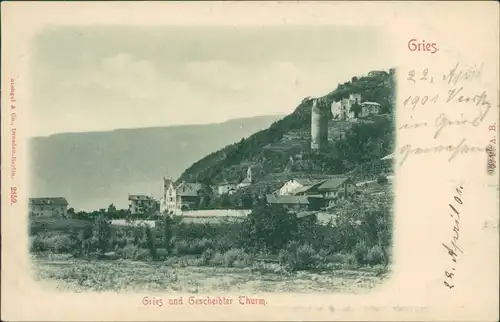 Ansichtskarte Gries-Bozen Bolzano Burgruine Treuenstein Südtirol  1901