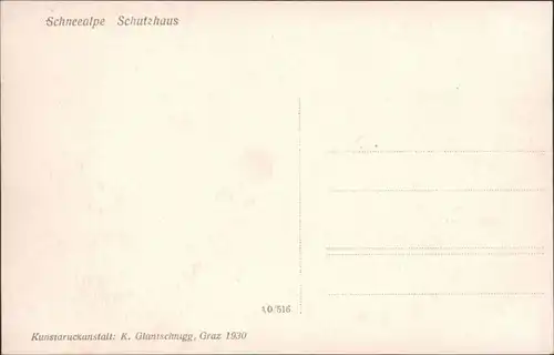 Ansichtskarte Altenberg an der Rax Schneealpe Schutzhaus 1930