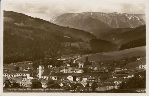 Ansichtskarte Mürzsteg-Mürzzuschlag Blick auf den Ort 1937