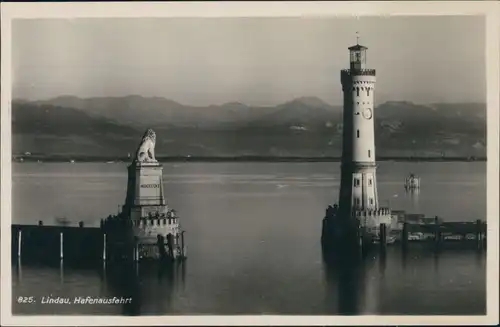 Ansichtskarte Lindau (Bodensee) Hafenausfahrt 1931