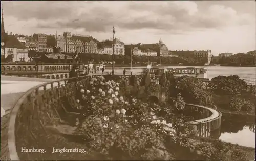 Ansichtskarte Hamburg Jungfernstieg 1927