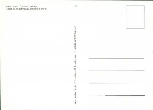 Ansichtskarte Bad Schandau Abend in den Schrammsteinen 1995