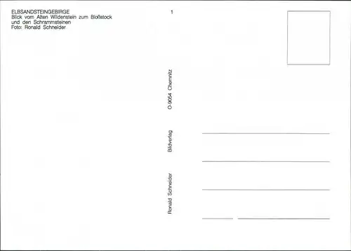 Ansichtskarte Bad Schandau Bloßstock und Schrammsteine 1991