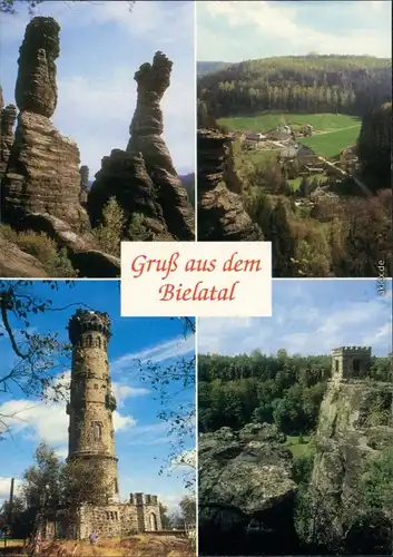 Rosenthal-Bielatal Herkulessäulen, Ottomühle u. Dachsensteinbaude, Kaiser-Wilhelm-Feste, Turm vom Hohen Schneeberg 1995