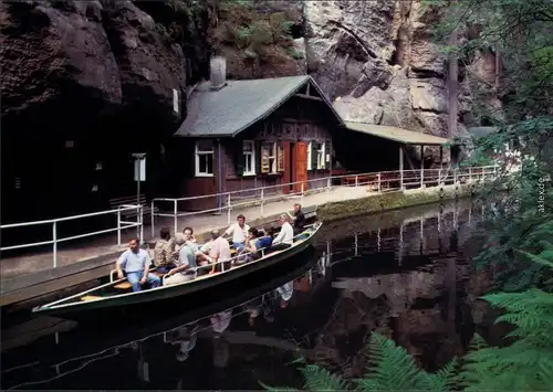 Ansichtskarte Hinterhermsdorf-Sebnitz Bootstation Obere Schleuse 1995