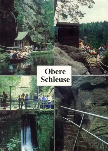 Ansichtskarte Hinterhermsdorf-Sebnitz Bootstation Obere Schleuse 1997
