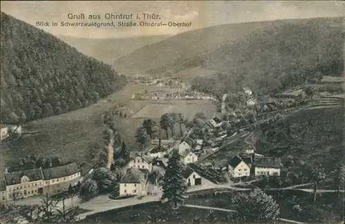Ansichtskarte Ohrdruf Schwarzwaldgrund, Straße 1917