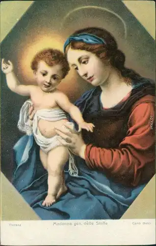  Künstlerkarte: Gemälde v. Carlo Dolci "Madonna gen. delle Stoffe" 1914
