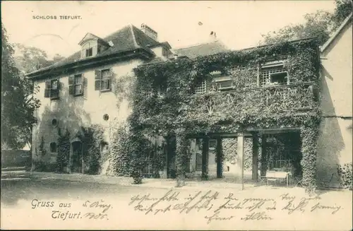 Ansichtskarte Tiefurt-Weimar Schloß Tiefurt 1906