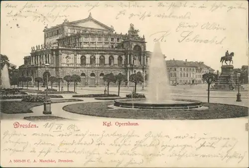 Ansichtskarte Innere Altstadt-Dresden Semperoper 1900