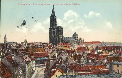 CPA Straßburg Strasbourg Panorama-Ansicht 1912