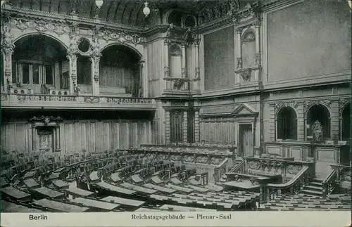 Ansichtskarte Berlin Reichstag - Plenarsaal 1918 