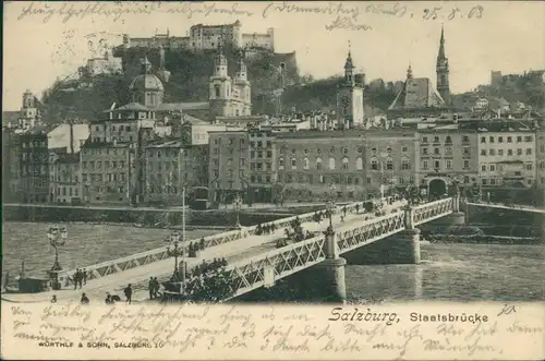 Ansichtskarte Salzburg Staatsbrücke 1903