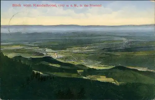 Furtwangen (Schwarzwald) Blick vom Kandelhotel in das Rheintal 1912