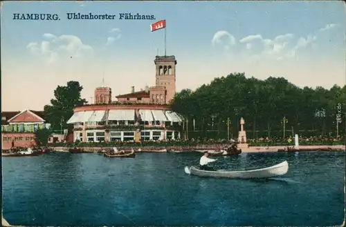 Ansichtskarte Uhlenhorst-Hamburg Uhlenhorster Fährhaus, Boote 1915