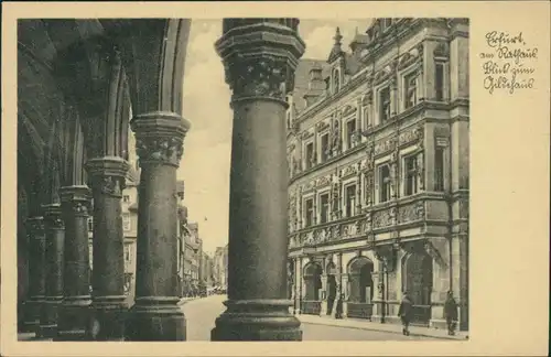 Ansichtskarte Erfurt am Rathaus, Blick zum Gildehaus 1929