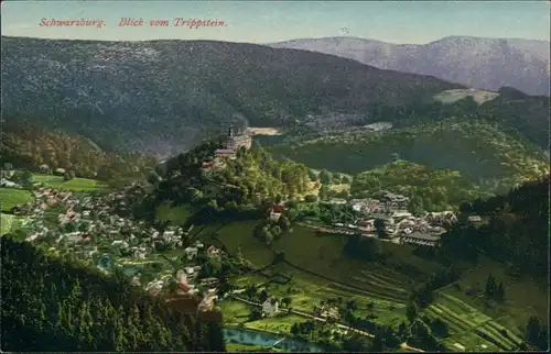 Ansichtskarte Schwarzburg Blick auf die Stadt 1914