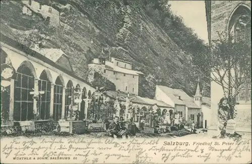 Ansichtskarte Salzburg Friedhof St. Peter 1905