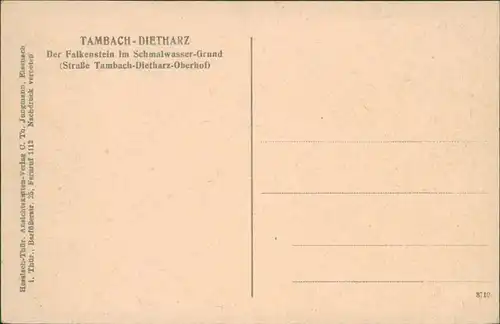 Ansichtskarte Tambach-Dietharz Falkenstein im Schmalwasser-Grund 1924