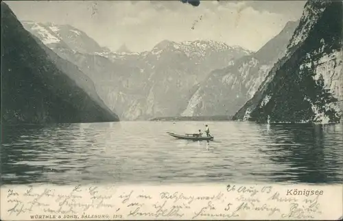 Ansichtskarte Schönau am Königssee Panorama-Ansicht mit Bergmassiv 1903