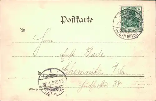 Ansichtskarte Oberschönau Finkensteine im Kanzler-Grund 1902
