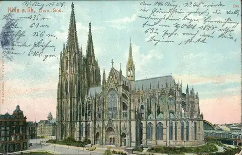 Ansichtskarte Köln Partie am Dom - Südseite 1906 