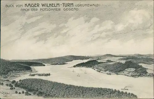 Grunewald-Berlin Grunewaldturm (Kaiser-Wilhelm-Turm)    Potsdamer Gegend 1903